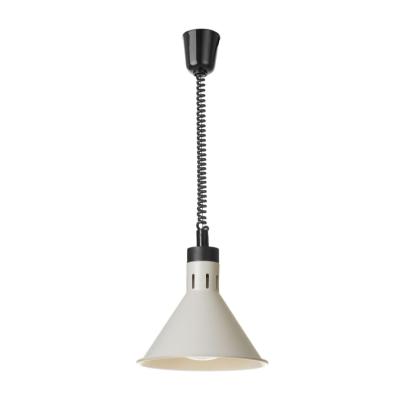 Závěsná výhřevná lampa s nastavitelnou výškou, kuželová, HENDI, Bílá, 230V/250W, ⌀275x(H)250mm | 273937
